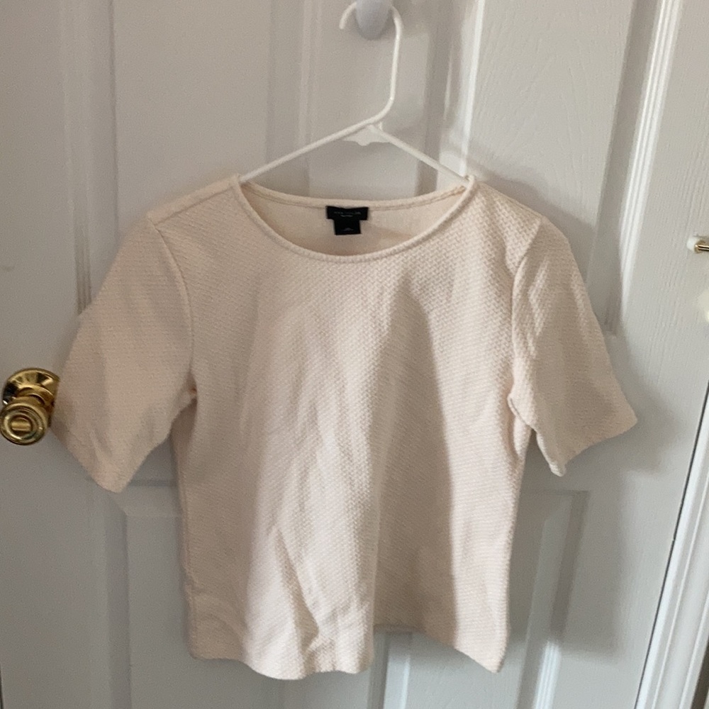 Gently Used White Textured Shirt from Ann Taylor